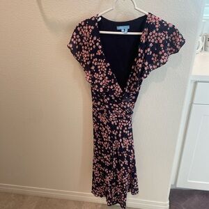 Floral navy and pink dress. NWT